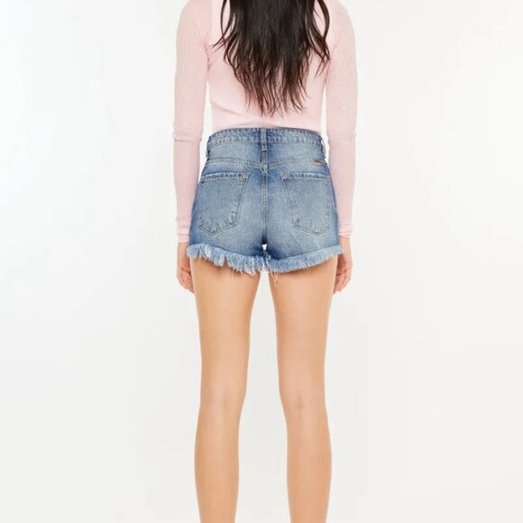 Hazel Blues® |  Kancan High Rise Raw Hem Denim Shorts - Picture 6 of 9